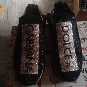 Dolce & Gabbana Black and Silver Sneakers